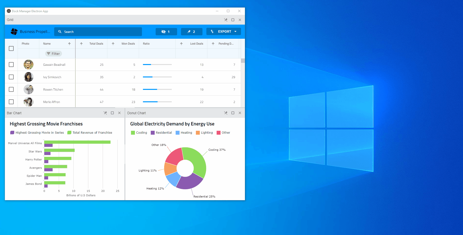 Web Components Dock Manager desktop integration